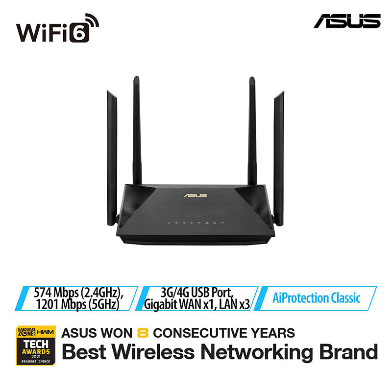 ASUS RT-AX53U AX1800 Dual Band WiFi 6 Router