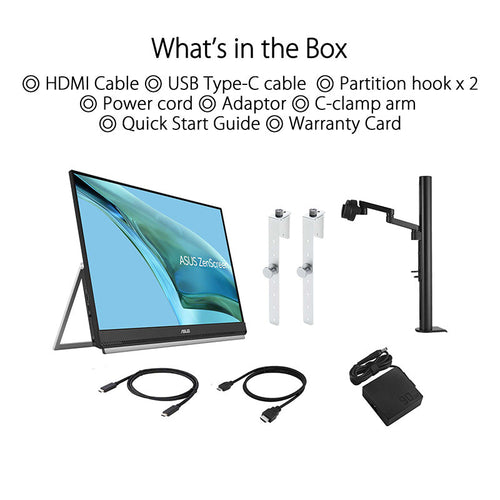 ASUS ZenScreen MB249C Portable Monitor – 23.8 FHD IPS USB-C