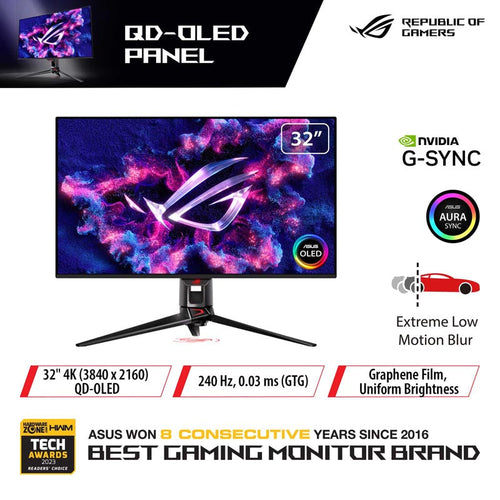Asus ROG Swift PG32UCDM Gaming Monitor - 32 UHD QD-OLED 240Hz
