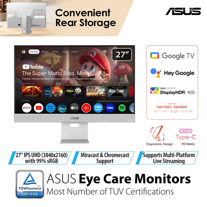 ASUS ZenScreen Smart MS27UC - 27 UHD IPS Smart Monitor