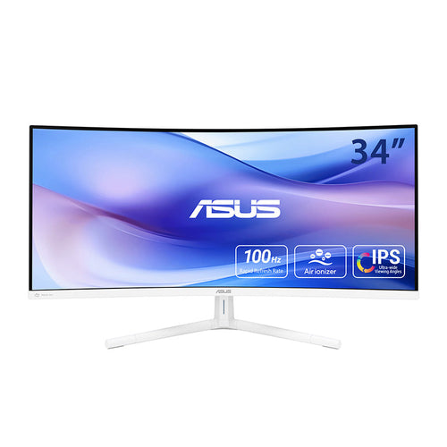 ASUS VU34WCIP-W Eye Care Monitor - 34 WQHD VA 100Hz PD65W Curved