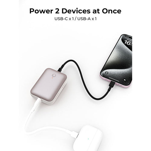 Aukey PB-Y55 Spark Mini 10000mAh Compact Fast Charging Power Bank with 20W PD (Desert Gold Titanium)