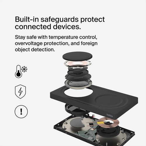 Belkin WIZ019btBK MagSafe 2-in-1 Wireless Charging Pad (Black)