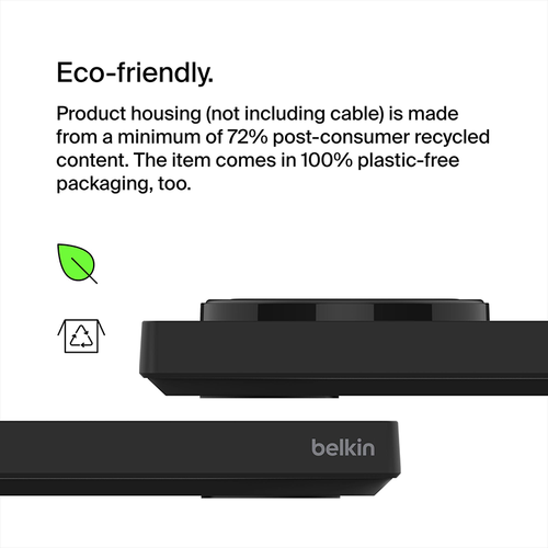 Belkin WIZ019btBK MagSafe 2-in-1 Wireless Charging Pad (Black)