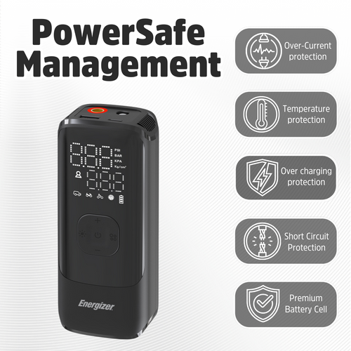 Energizer PAC4000 Portable Air Compressor with 2000mAh Power Bank