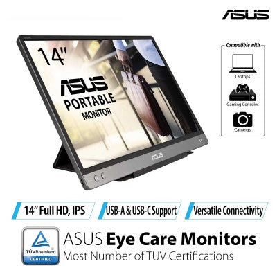 ASUS ZenScreen MB14AC Portable USB Monitor - 14 FHD IPS USB-C