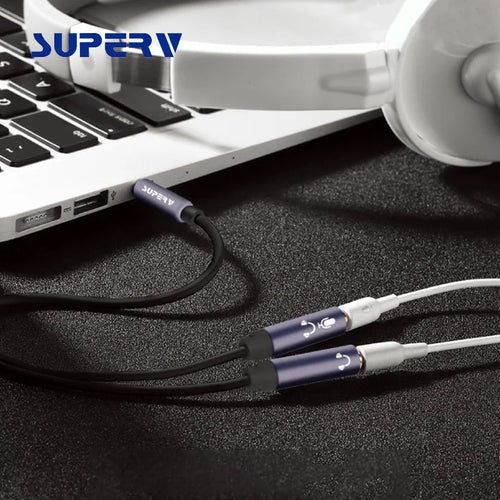 SuperV AY30 30cm Audio-TRRS Headphone Y Splitter Cable