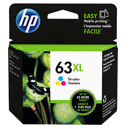 HP 63XL Tri-Color Original Ink Cartridge (F6U63AA)