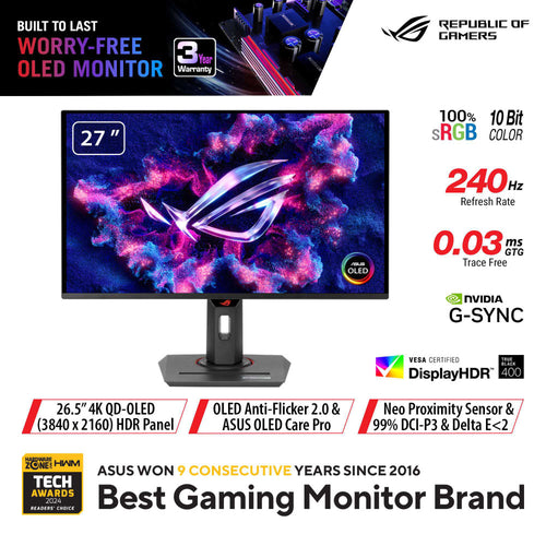 Asus ROG Strix OLED XG27UCDMG - 27 4K QD-OLED 240Hz Gaming Monitor