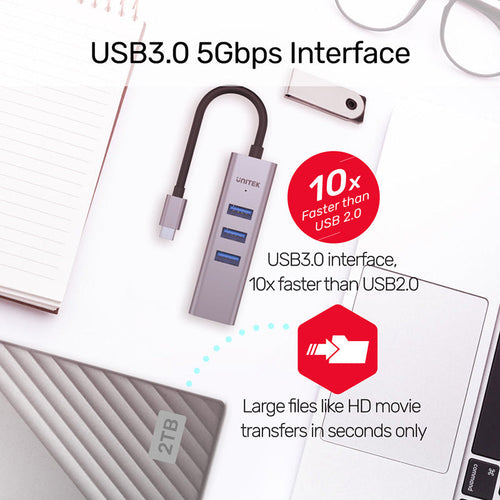 Unitek H1904A 4-in-1 USB-C Ethernet Hub