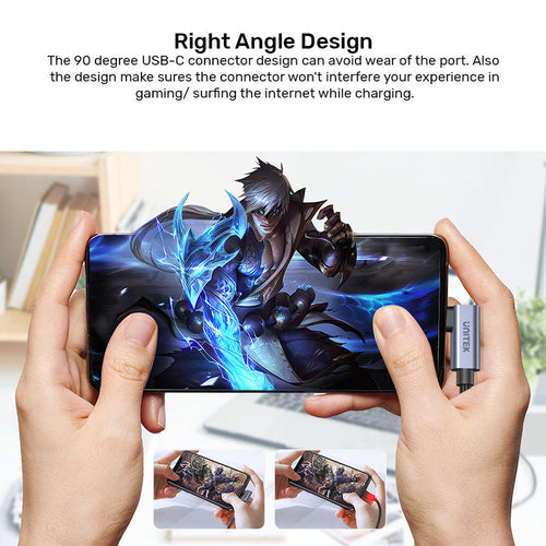 Unitek C14123BK-2M USB-C PD 100W Charging Cable L-Shape