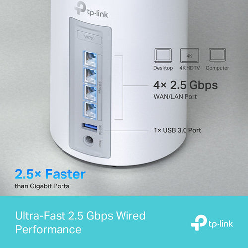 TP-Link Deco BE65 BE11000 Whole Home Mesh Wi-Fi 7 System (3-Pack)