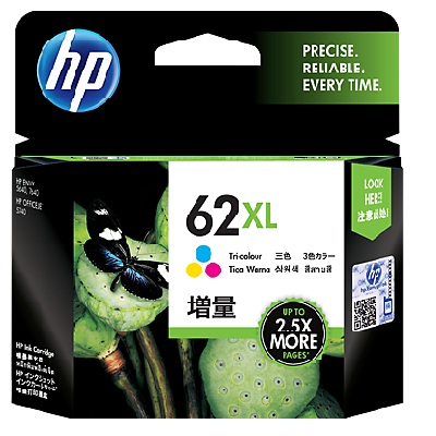 HP 62XL Tri-Color Original Ink Cartridge (C2P07AA)