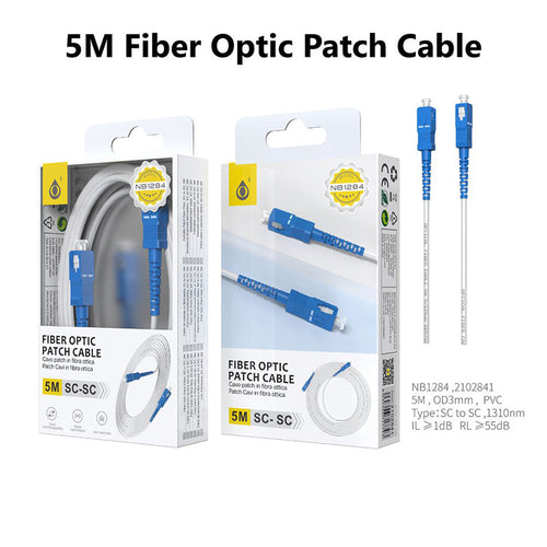 Moveteck NB1284 Fiber Optic Patch Cable 5M