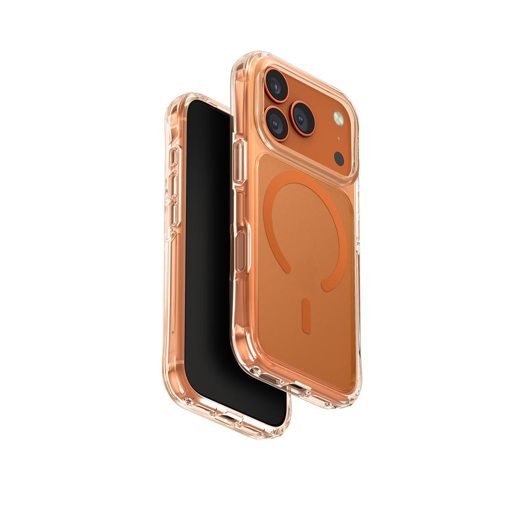 Uniq Hybrid iPhone 17 Pro (2025) 6.3 Magclick Charging Lifepro Xtreme (AF) - Frost Clear/Volt Orange