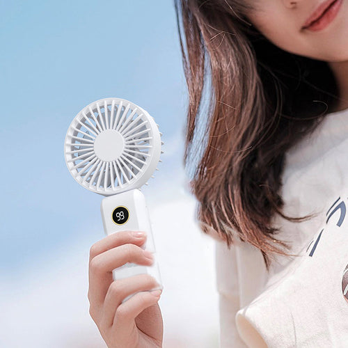 VCE VE-LAC63 Foldable Fan with Digital Display (White)