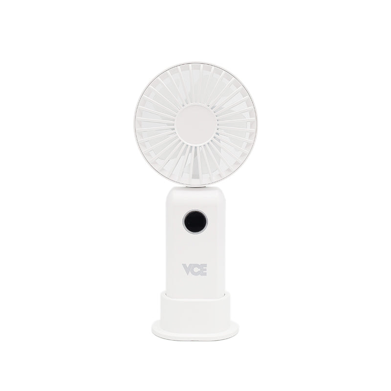 VCE VE-LAC63 Foldable Fan with Digital Display (White)
