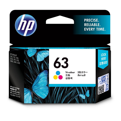HP 63 Tri-Color Original Ink Cartridge (F6U61AA)