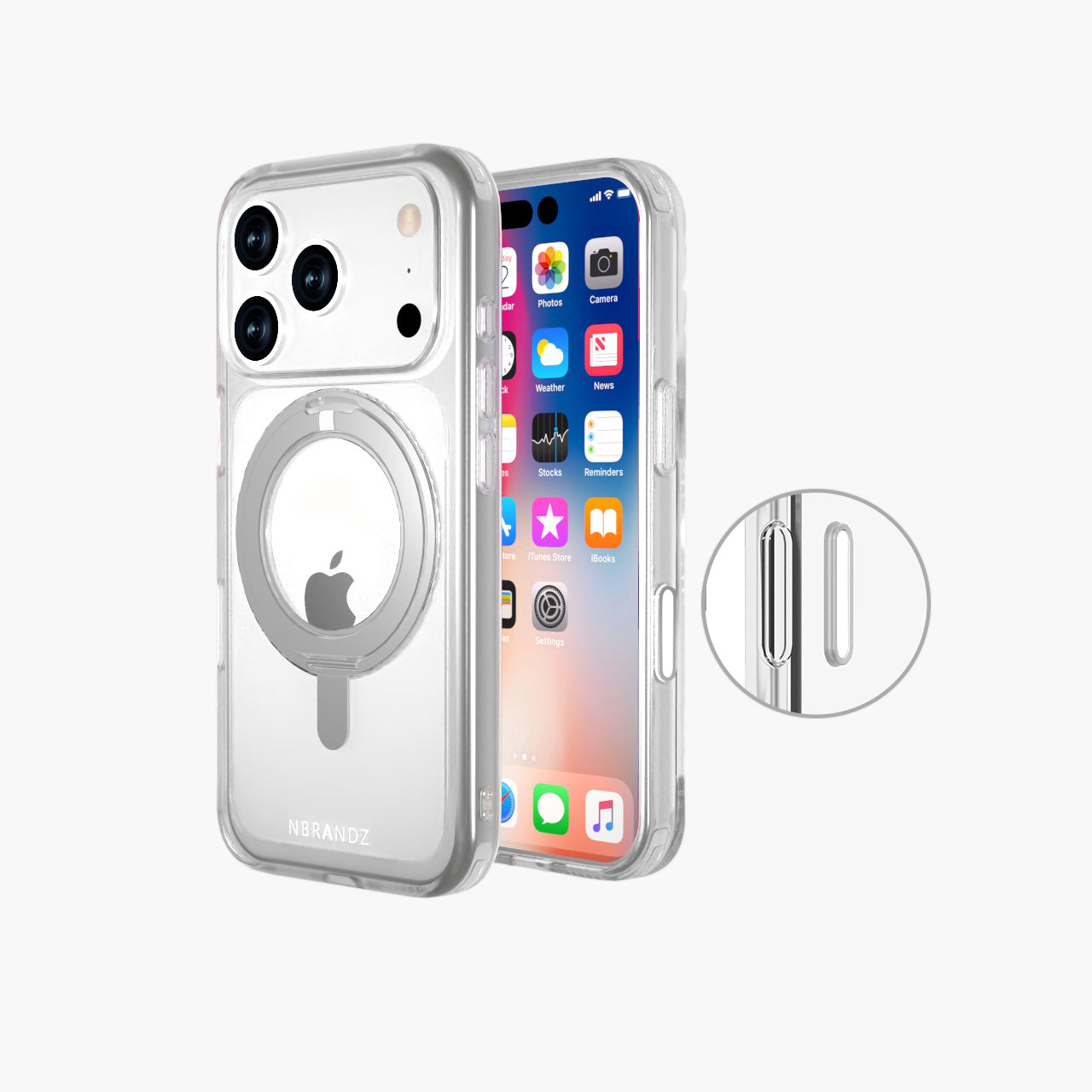 Nbrandz.N-Mag360-iPhone 17 Pro Clear Mag360 Touch 360 Rotation Protective Case