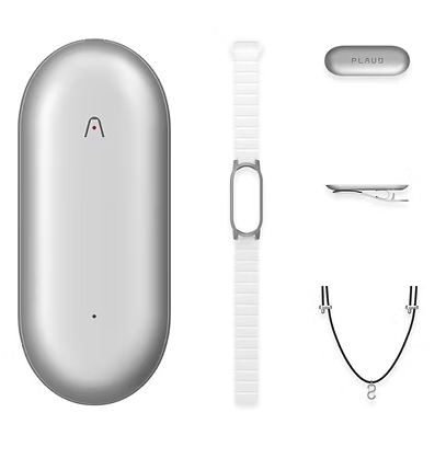 PLAUD NotePin Bundle Wearable AI Note Taker (Lunar Silver