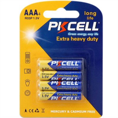 Pkcell 1.5V Extra Heavy Duty Battery AAA/R03P 4 in 1