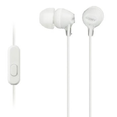 Sony MDR-EX15AP Earphones with Mic (White)
