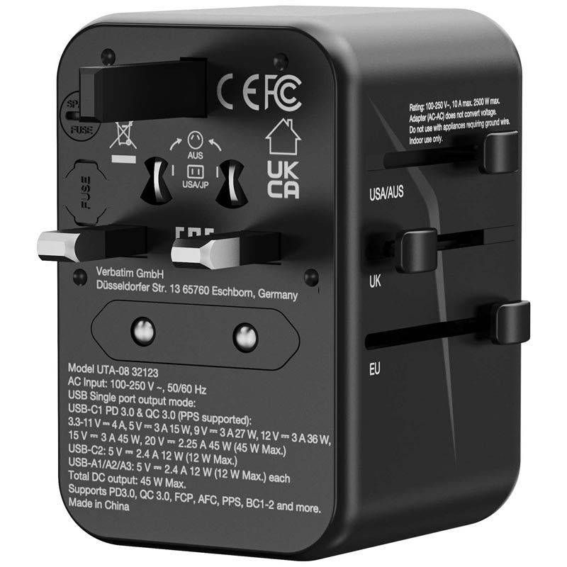 Verbatim (BOS) VM32123 GaN III Universal T.Adapter 2C3A PD45W