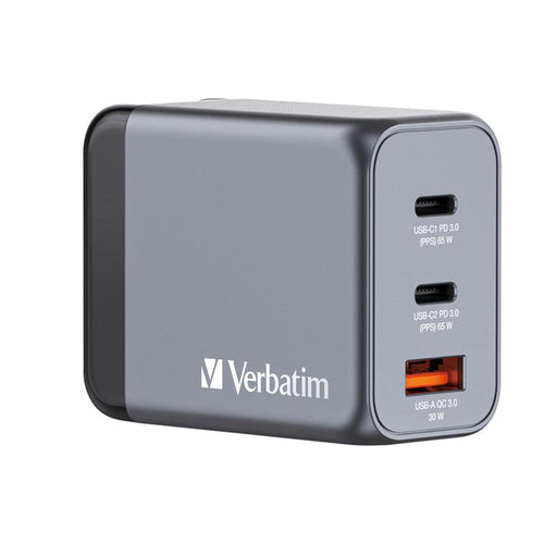 Verbatim (BOS) VM32201 GaN Charger 3 Port 65W 1A2C EU/UK/US