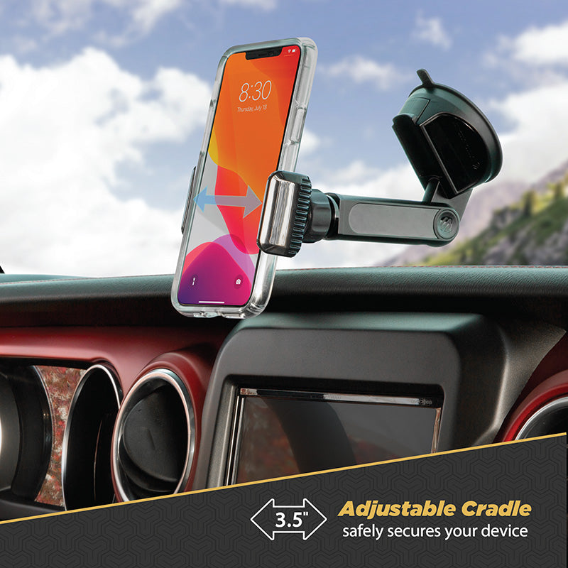 Scosche UH4WDEX2-SP ExtendoMount Telescoping Phone/GPS Suction Cup Mount with Adjustable Arms