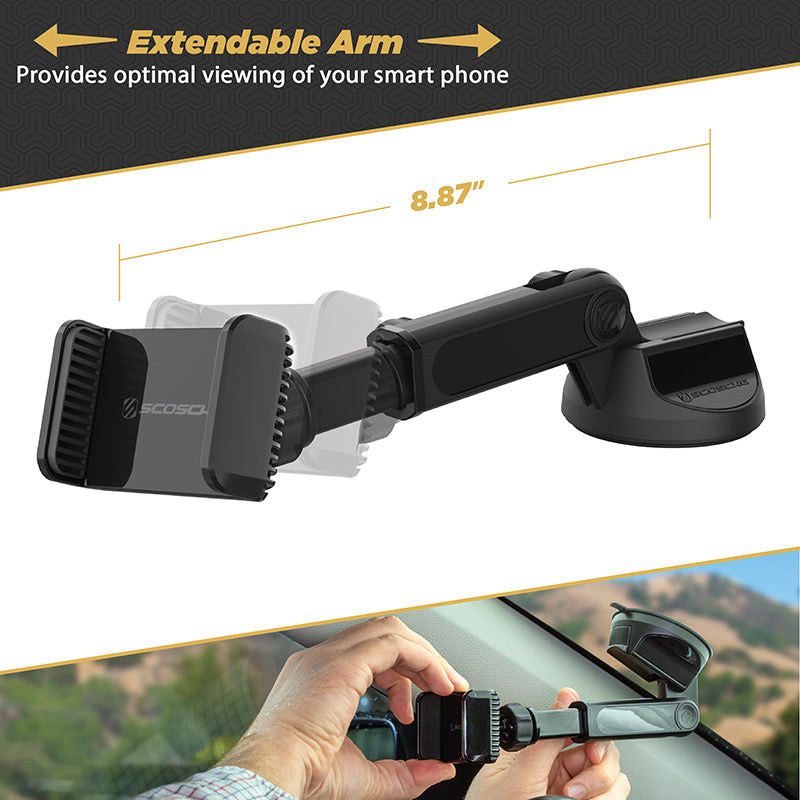 Scosche UH4WDEX2-SP ExtendoMount Telescoping Phone/GPS Suction Cup Mount with Adjustable Arms