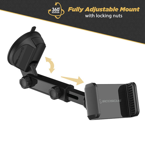 Scosche UH4WDEX2-SP ExtendoMount Telescoping Phone/GPS Suction Cup Mount with Adjustable Arms