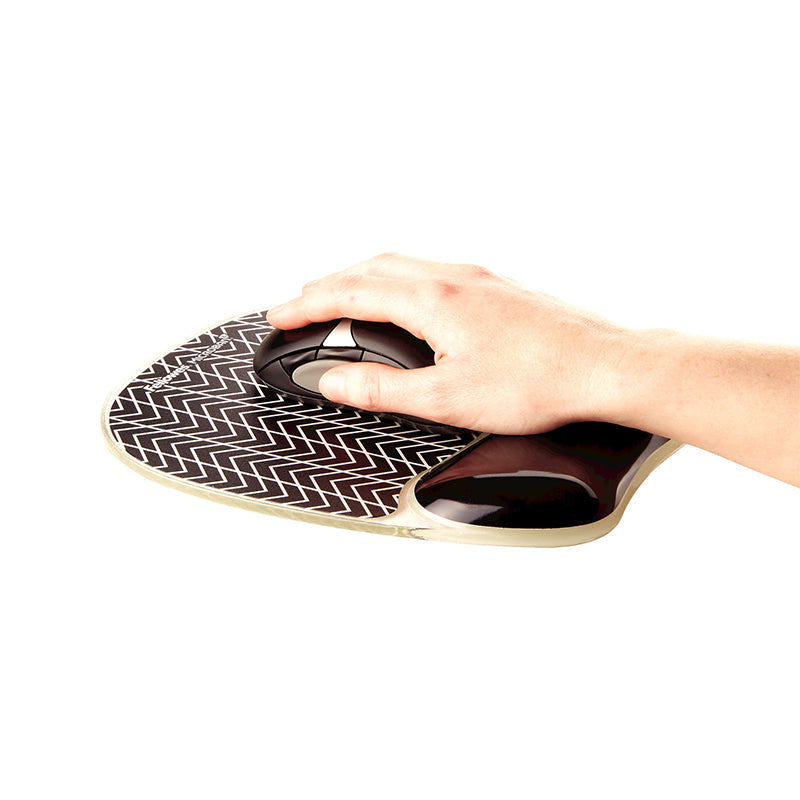 Fellowes 9653401 Black Chevron Gel Mousepad Wrist Rest