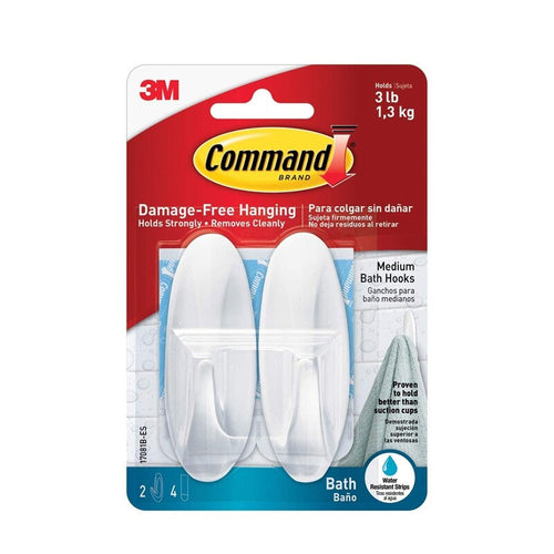 3M Command 17081B Designer Bath Hooks 6Pk/Bag