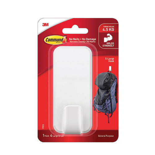 3M Command X-Large Utility Hook (White)