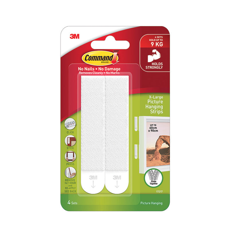 3M Command X-Large Picture Hanging Strips (White)