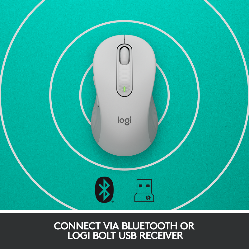 Logitech Signature M650 Wireless Mouse (L - White)