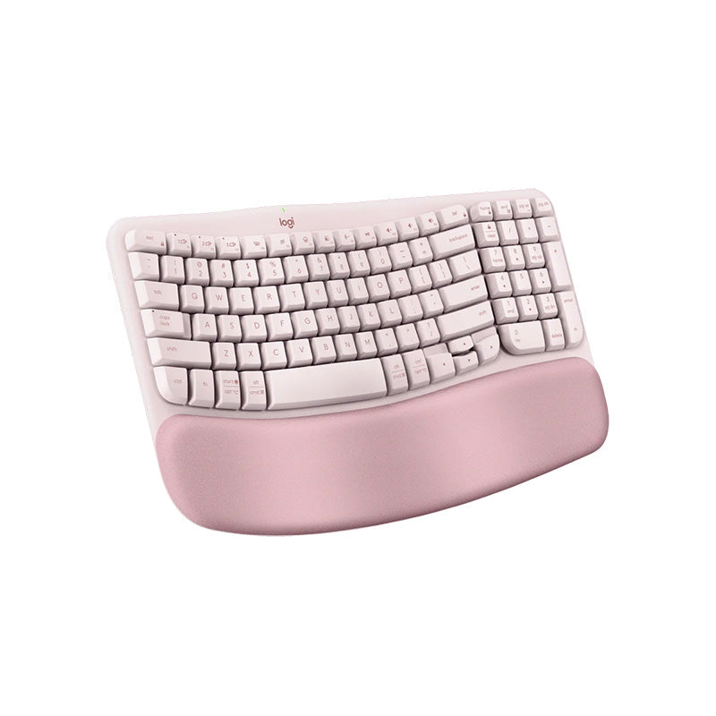 Logitech Wave Keys Ergonomic Wireless Bluetooth Keyboard (Rose)