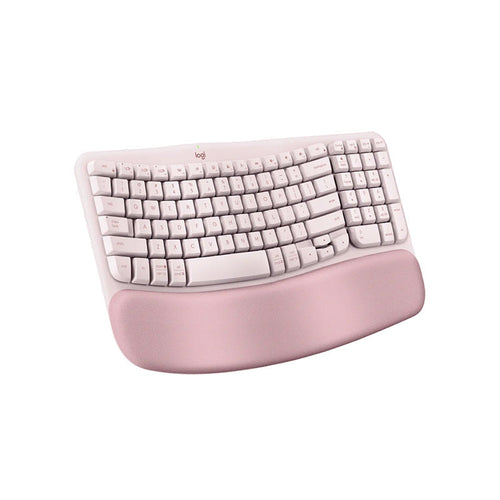 Logitech Wave Keys Ergonomic Wireless Bluetooth Keyboard (Rose)