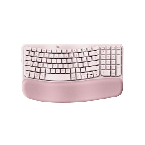 Logitech Wave Keys Ergonomic Wireless Bluetooth Keyboard (Rose)