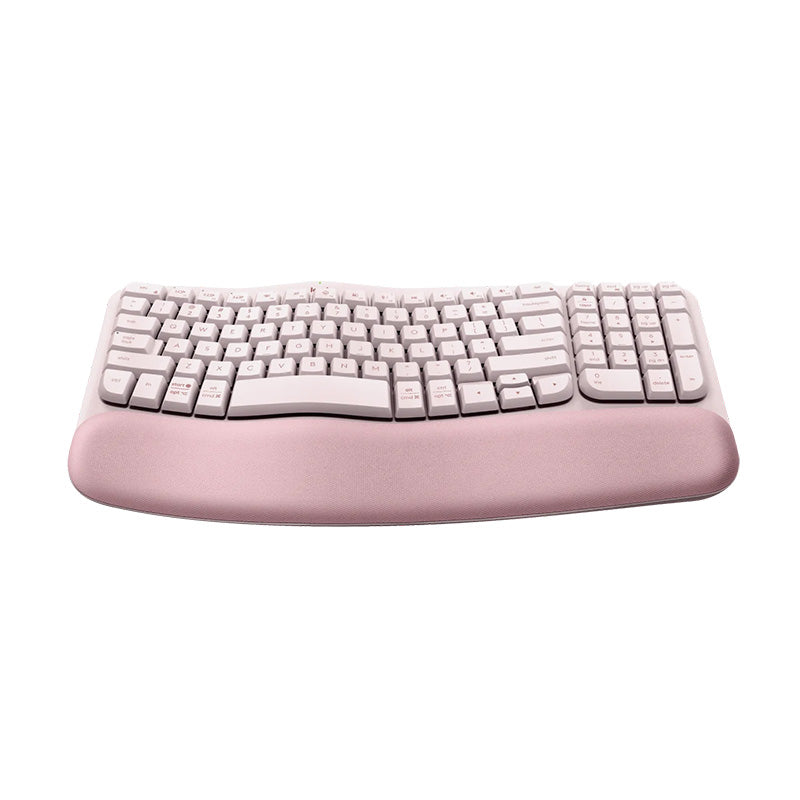 Logitech Wave Keys Ergonomic Wireless Bluetooth Keyboard (Rose)