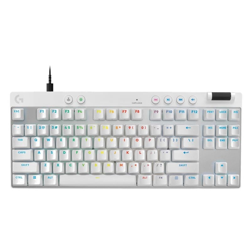 Logitech G Pro X TKL Rapid Wired Gaming Keyboard with Analog Switches (White)
