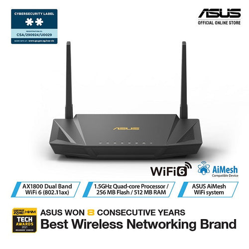 Asus RT-AX56U Dual Band AX1800 Wifi6 Router