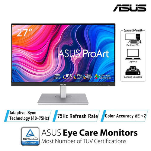 ASUS ProArt Display PA278CV Professional Monitor - 27 QHD IPS 100% sRGB