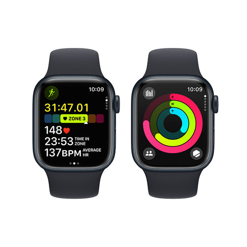 Apple Watch Series 9 GPS + Cellular 41mm Midnight Aluminium Case with Midnight Sport Band - M/L