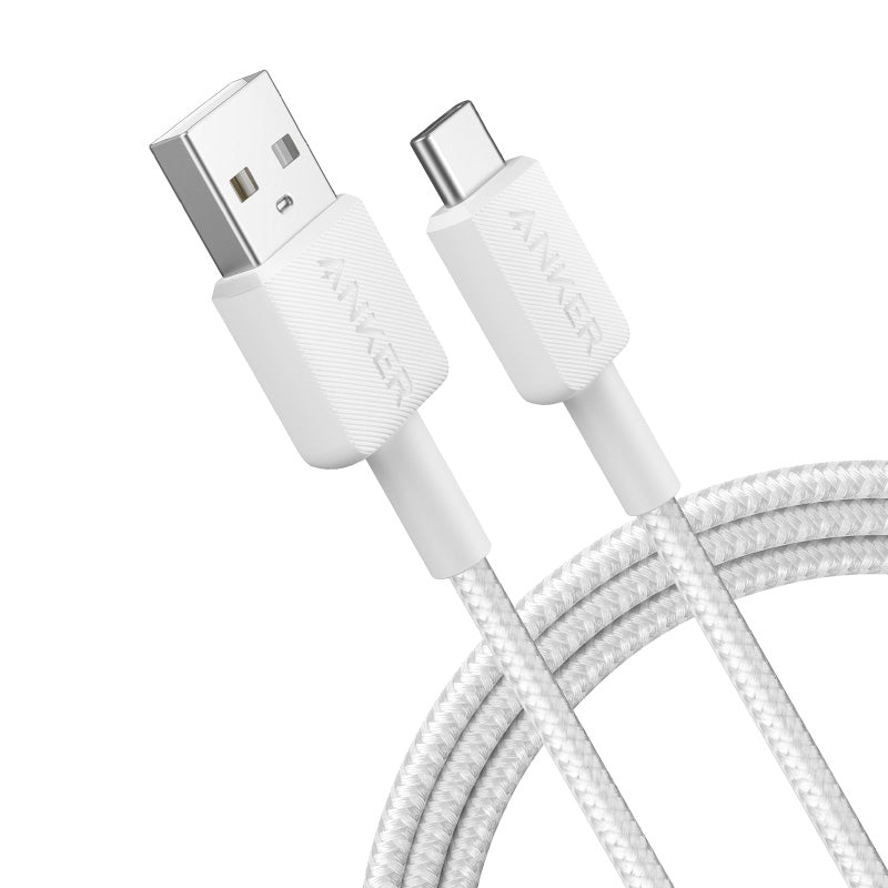 Anker A81H6H21 322 USB-A to USB-C Braided Cable 1.8M (White)