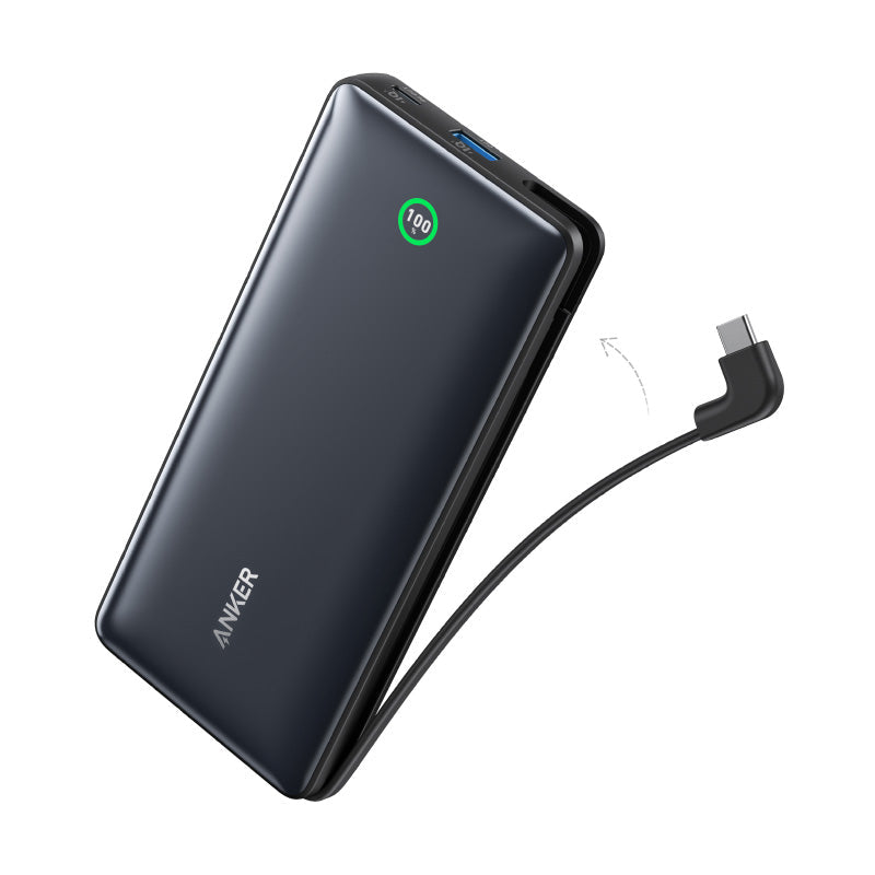 Anker A1387H11-BK 20000mAh Built-in USB-C Cable Nano Powerbank (Black)