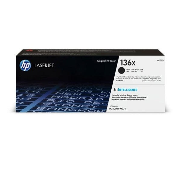 HP 136X Black Original LaserJet Toner Cartridge (W1360X)