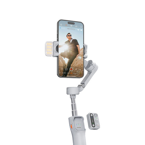 Hohem iSteady X3-Grey 3-Axis All-In-One Travel Smartphone Gimbal with Magnetic Fill Light - Grey