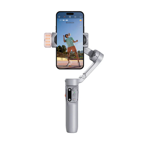Hohem iSteady X3-Grey 3-Axis All-In-One Travel Smartphone Gimbal with Magnetic Fill Light - Grey