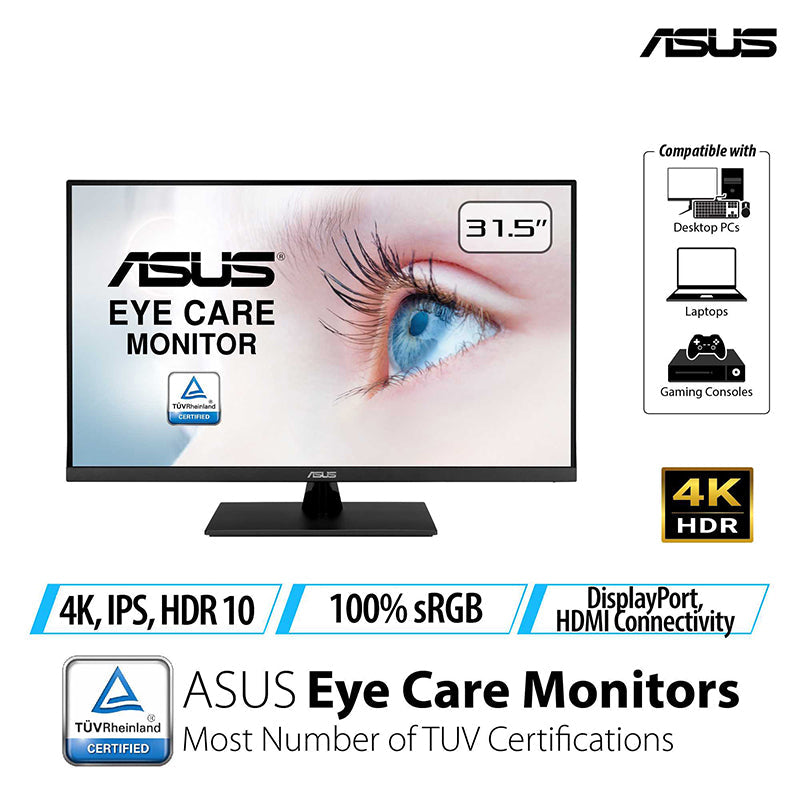 ASUS VP32UQ Eye Care Monitor - 32 UHD IPS 60Hz
